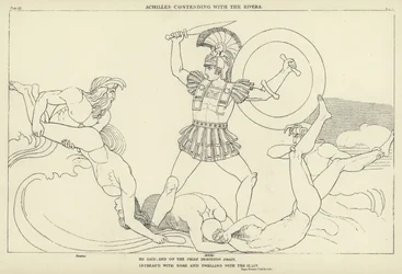 Achilles kämpft mit den Flüssen